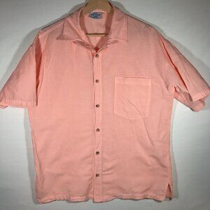 Cotton Seed Women's X-Small Salmon Short Sleeve Button Up Lightweight Top
